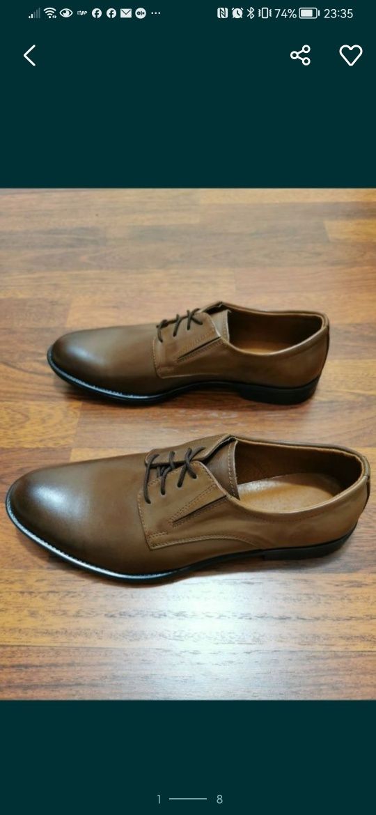 Eleganckie Skórzane Półbuty Męskie M 180 Tęgie