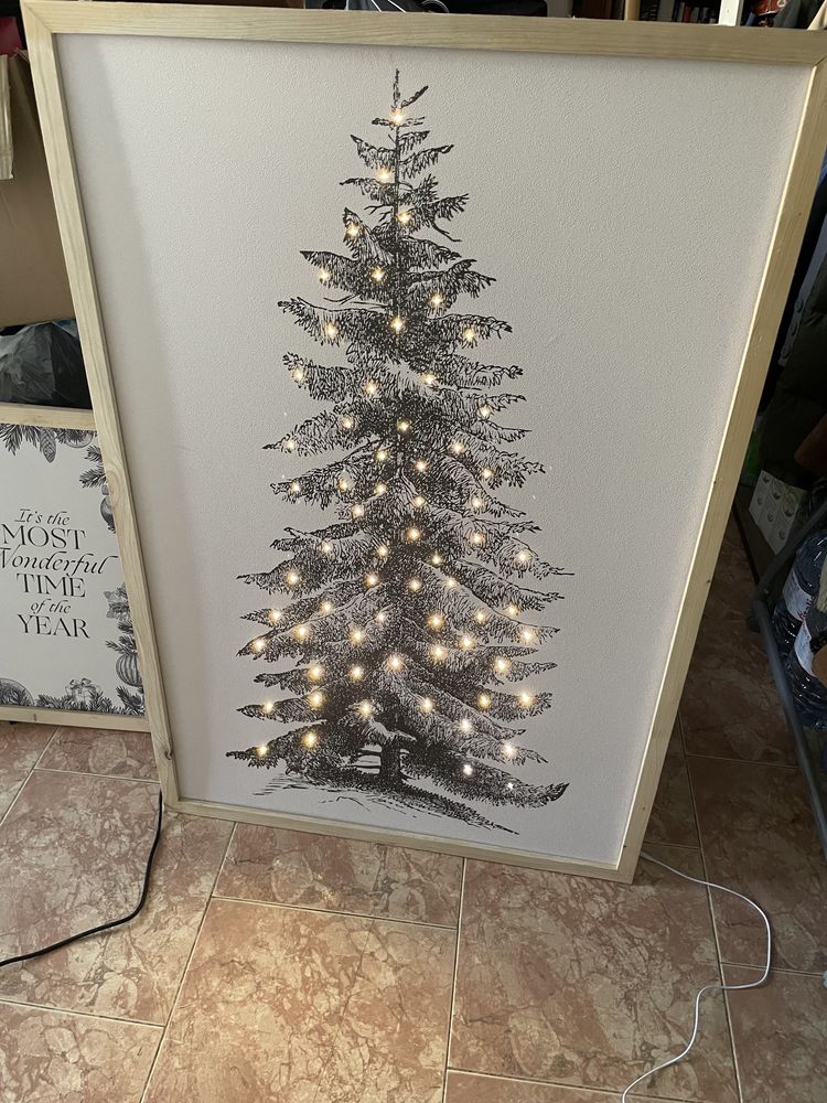 Moldura / Quadro Pinheiro Natal com luzes