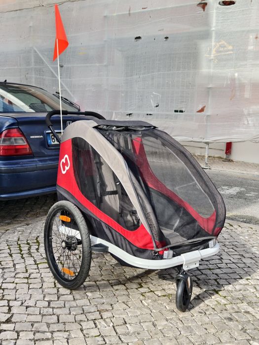 Reboque bicicleta Hamax 2 lugares - também é carrinho para crianças