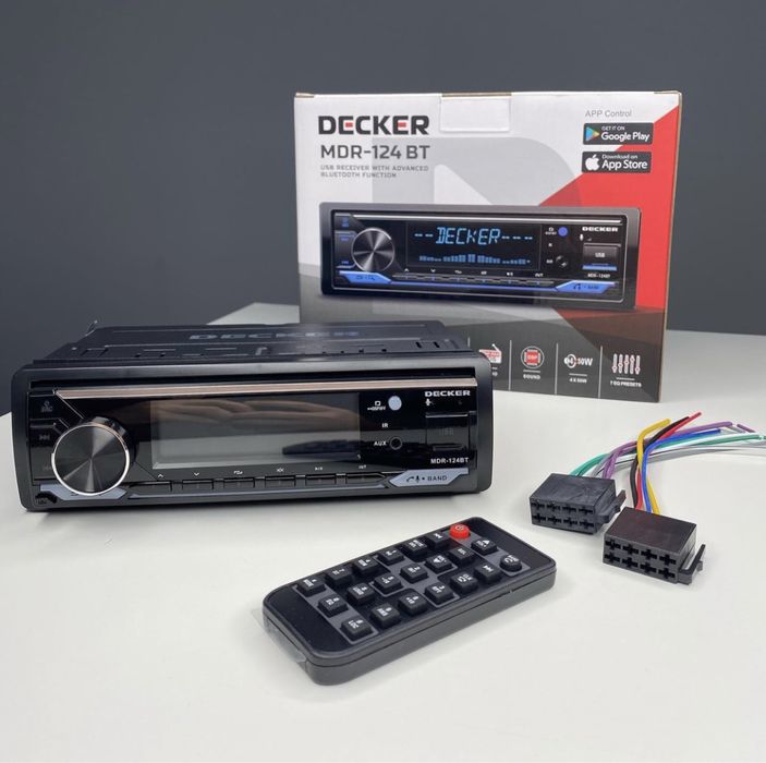 Процессорная автомагнитола 1din Decker MDR-124 BT DSP/AUX/USB/