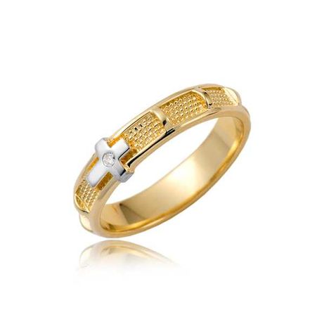 Złoty pierścionek różaniec Au585