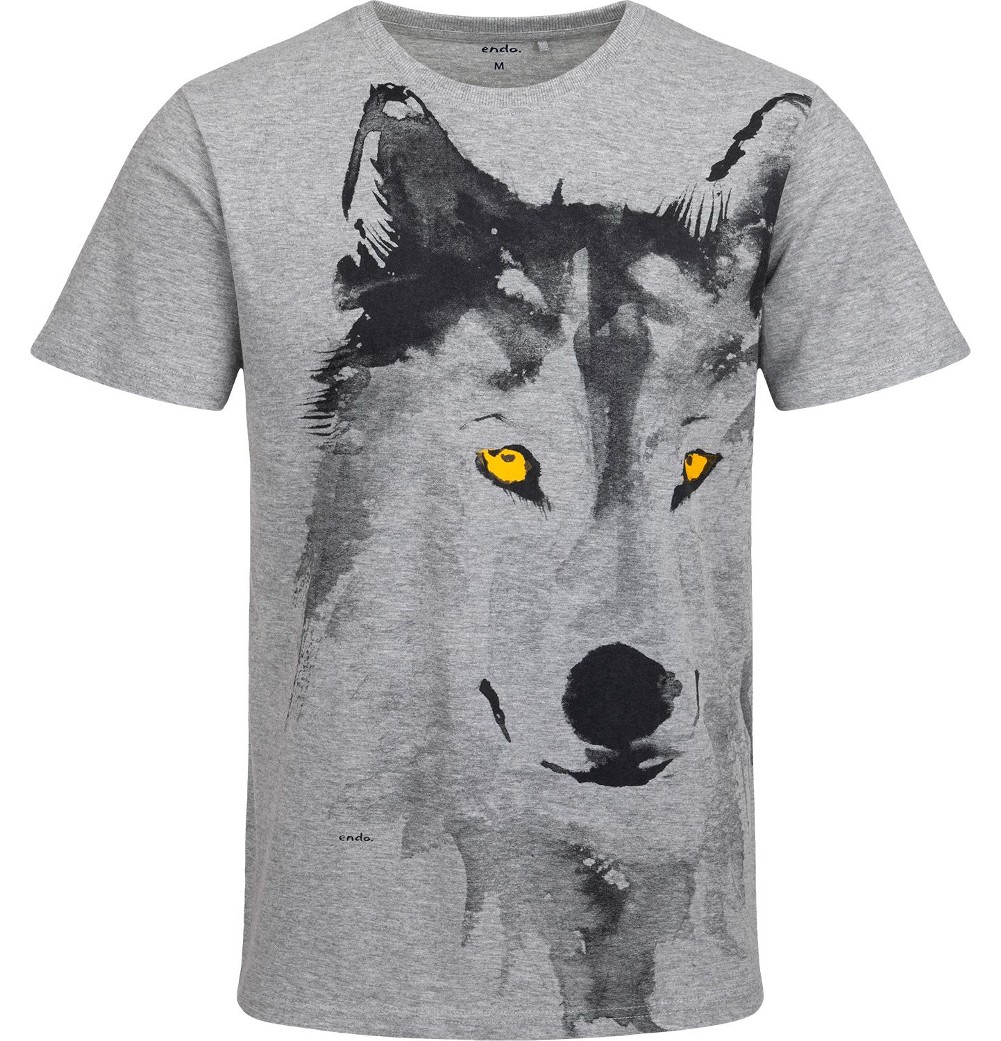 T-shirt Koszulka Męska  XL Bawełna z wilkiem szarym nadrukiem Endo