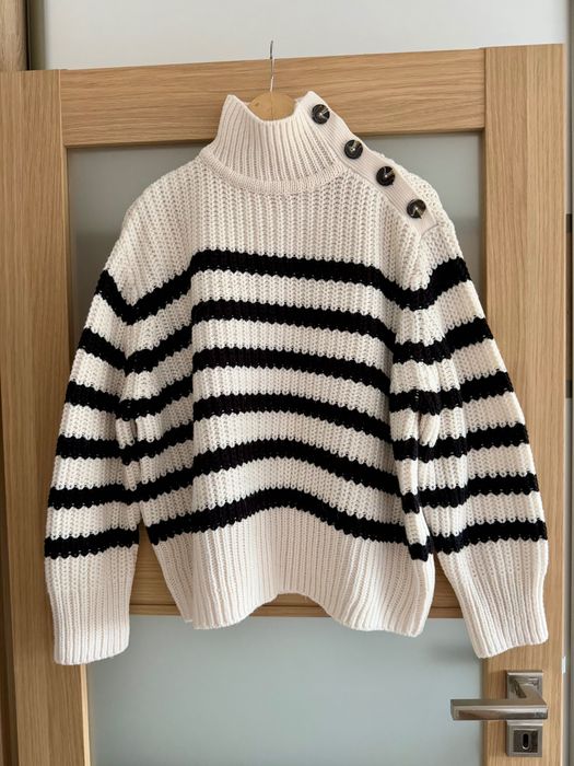 Zara sweter w paski pasiak oversize