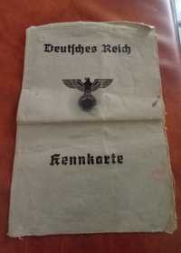 Deutsches Reich Kennkarte dowód osobisty oryginal wrona gapa Nysa