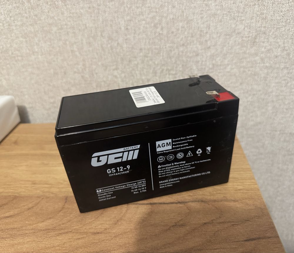 Акумулятор для ДБЖ GEM BATTERY 12V, 9.0A (GS 12-9)