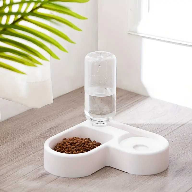 Dispensador agua tijela comida para gato e cão integrado 2 em 1 NOVO