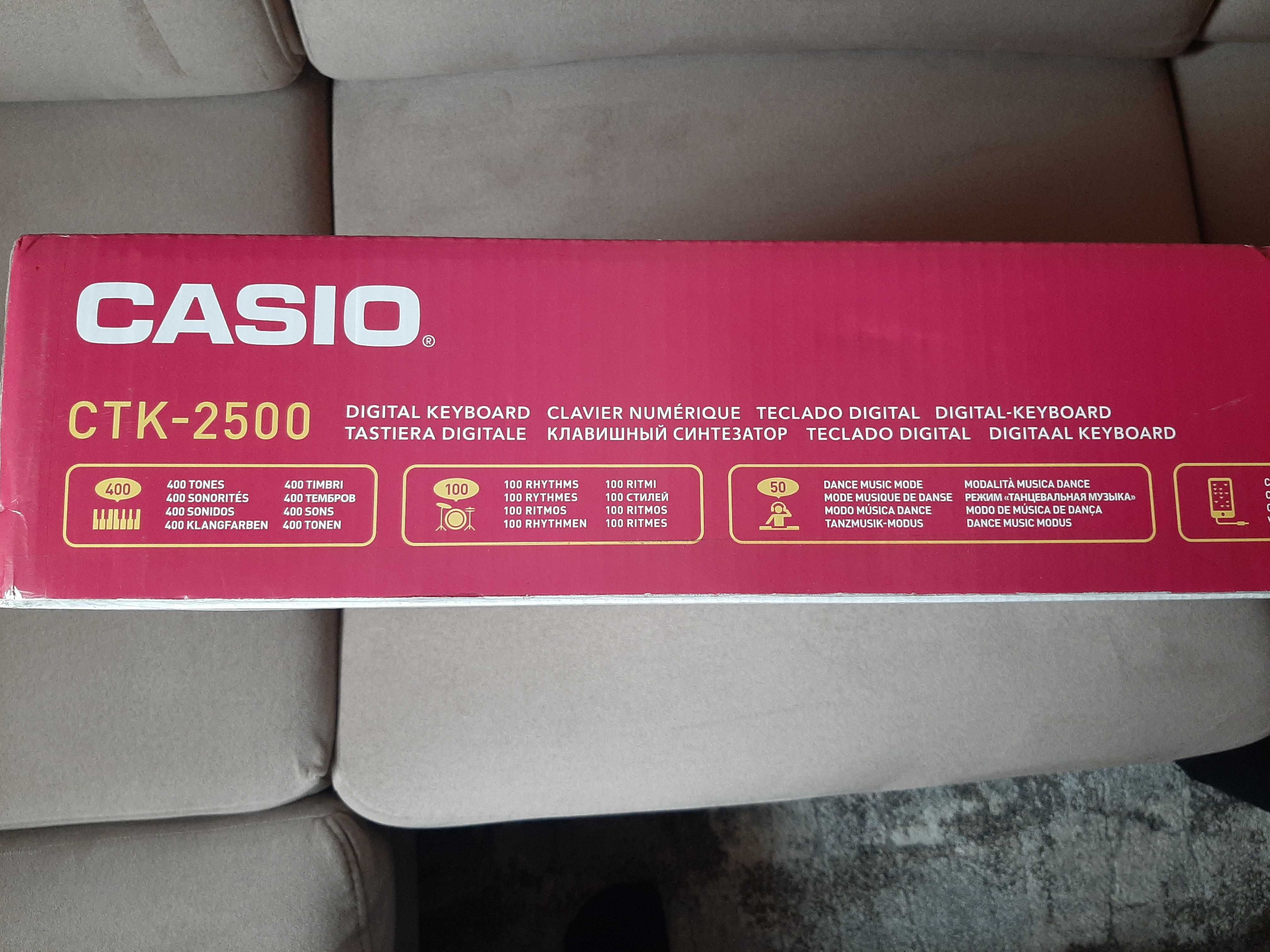 Keyboard Casio CTK-2500 ze statywem + gratisy