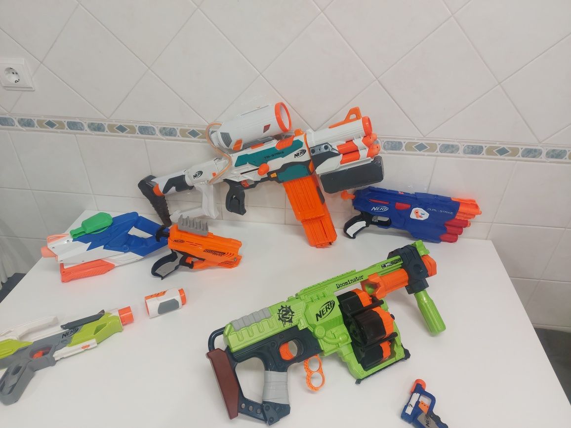 Nerf, ótimo estado e pouco uso,  conjunto de 7 nerf de vários modelos