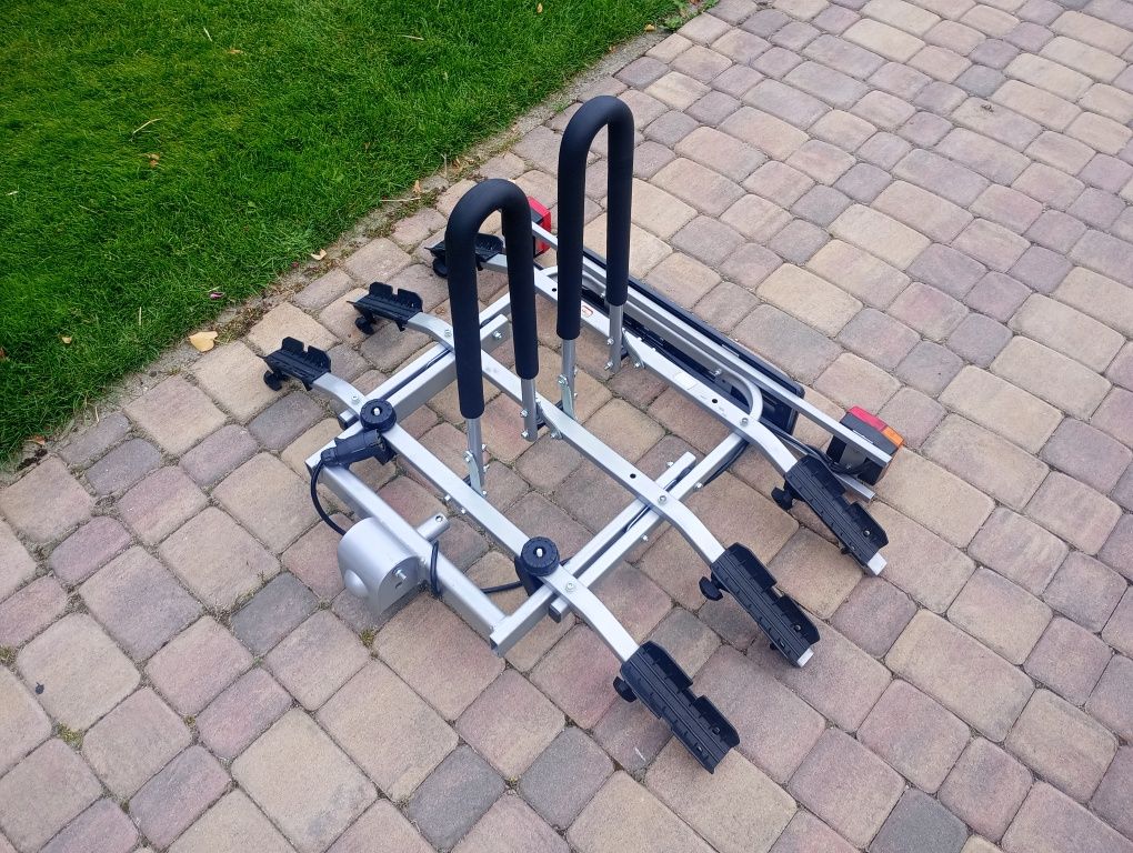 Bagażnik rowerowy na hak, 3 rowery, uchylny