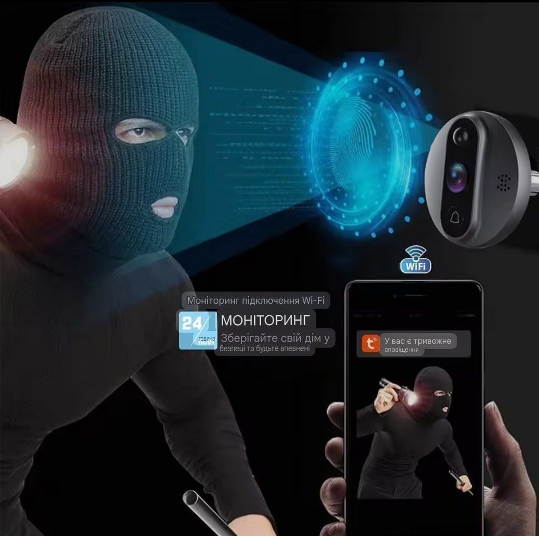 Wi-Fi Видеоглазок  дверний відеодзвінок  Тuуа Smart Life RH-PD8