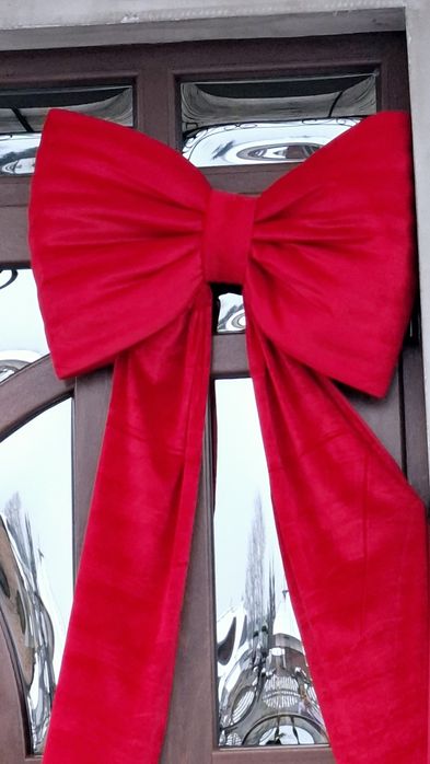 Бант гігант , великий бархатний бант на ялинку,