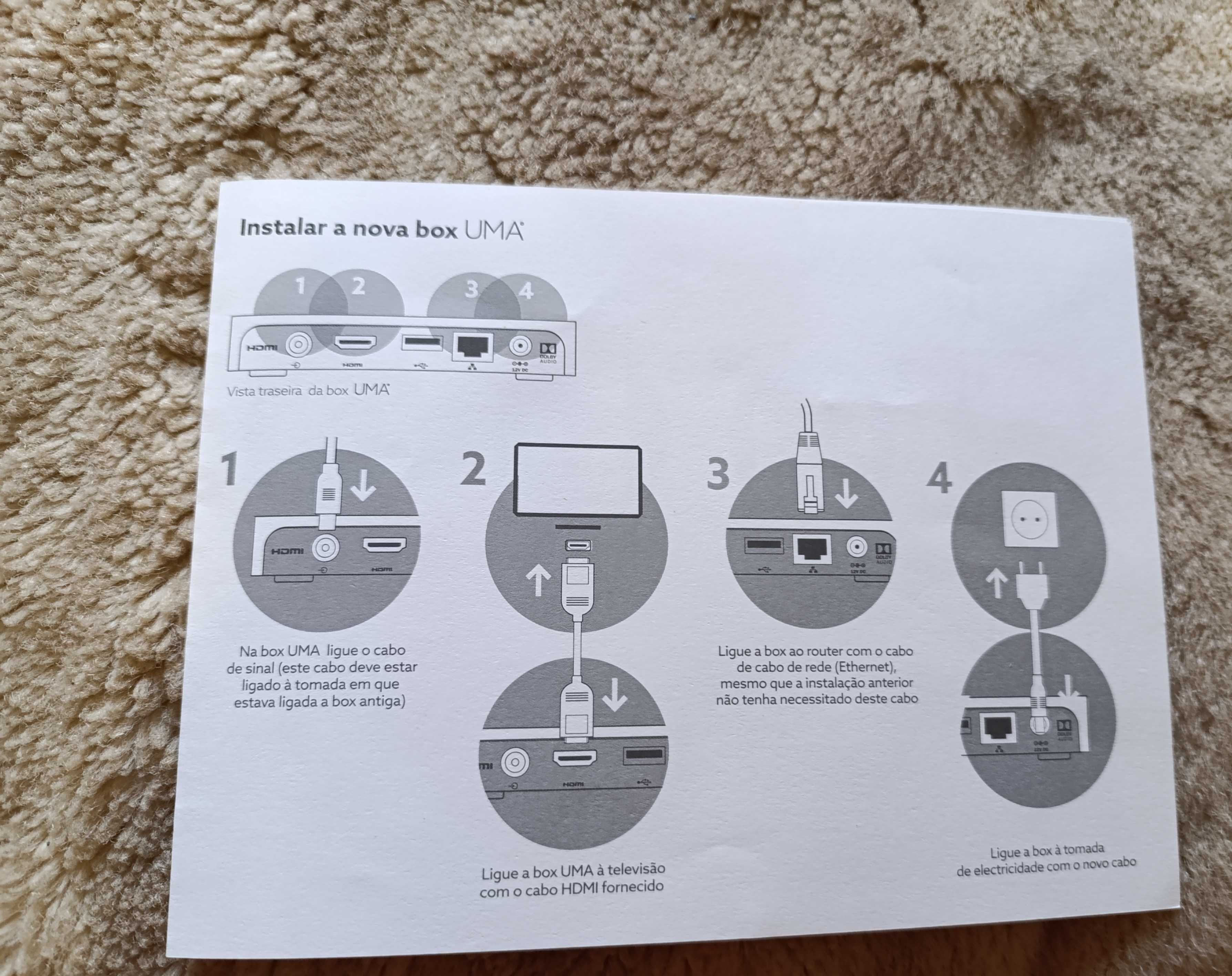Conjunto  Cabo HDMI e Cabo alimentação para Descodificador TV - Novos