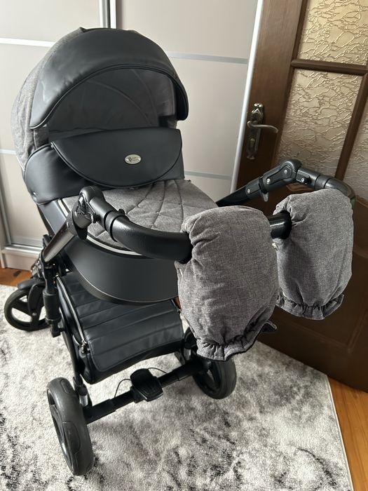 Дитяча коляска Baby Pram Bellini 2в1 льон + екошкіра