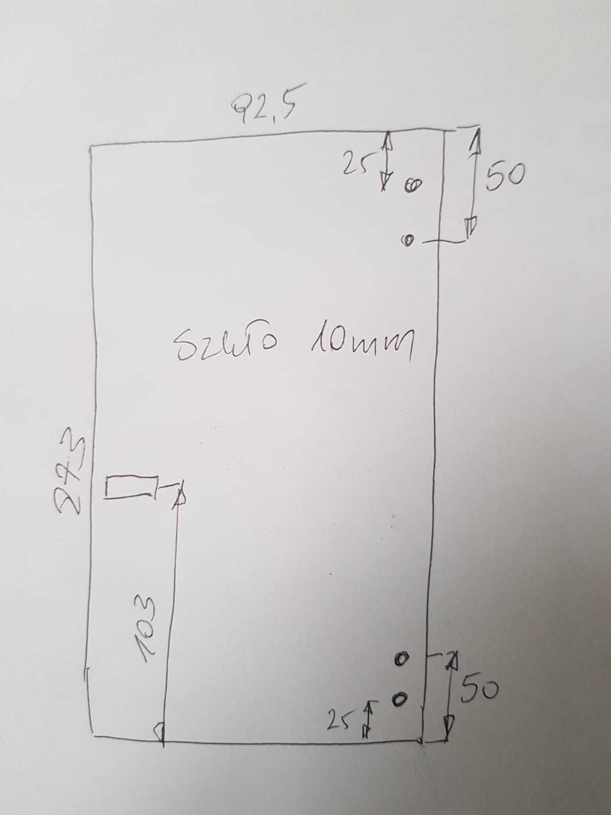 Drzwi szklane 273x92,5 grubość 10mm