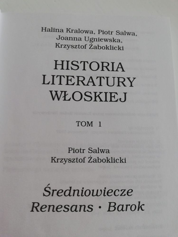 Historia literatury włoskiej Tom 1 i 2