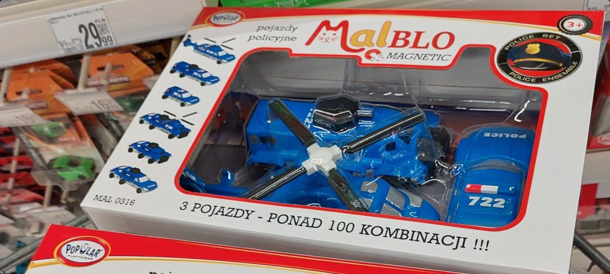 MalBlo Magnetic Policja pojazdy magnetic nowe