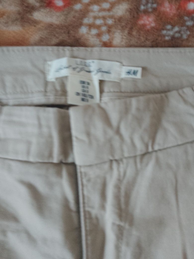 Spodnie bawełniane kremowe wizytowe rozmiar M firmy H &M