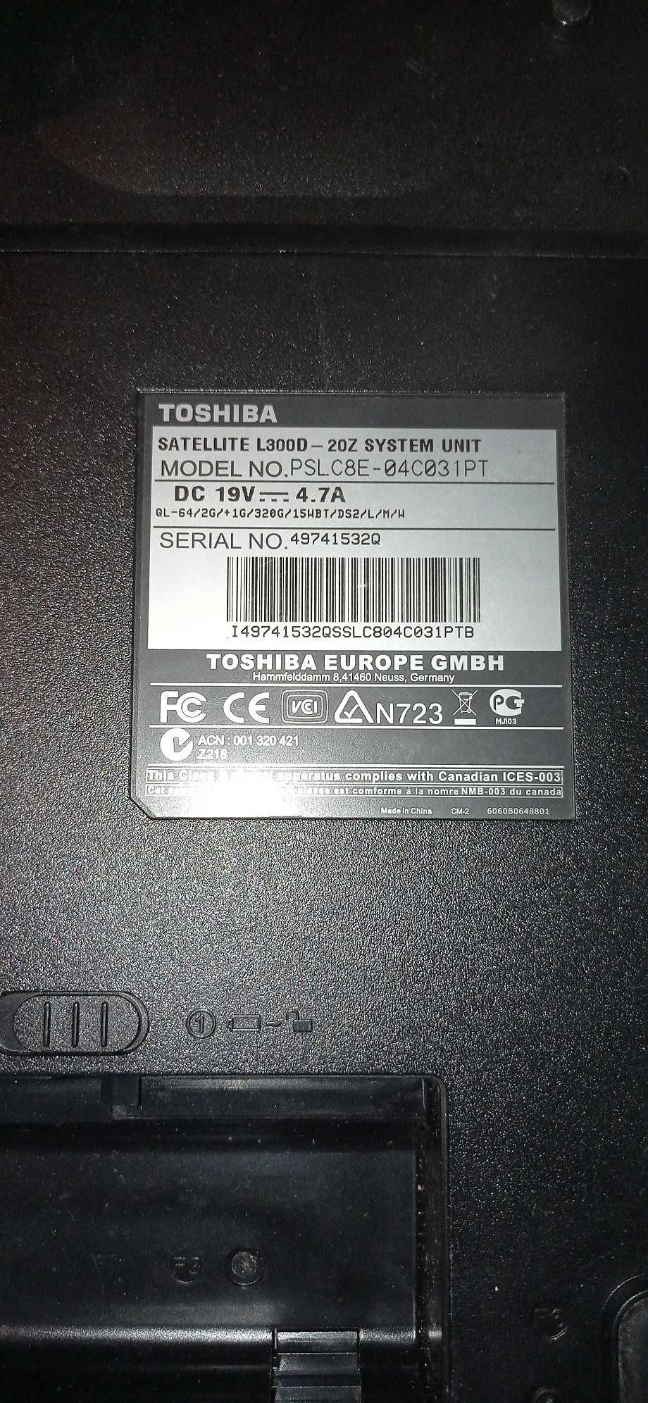 Computador portátil Toshiba Satellite L300D