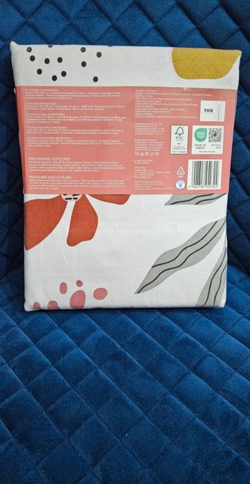 Świetny komplet pościeli 160x200 kolorowe kwiaty liście Smukee
