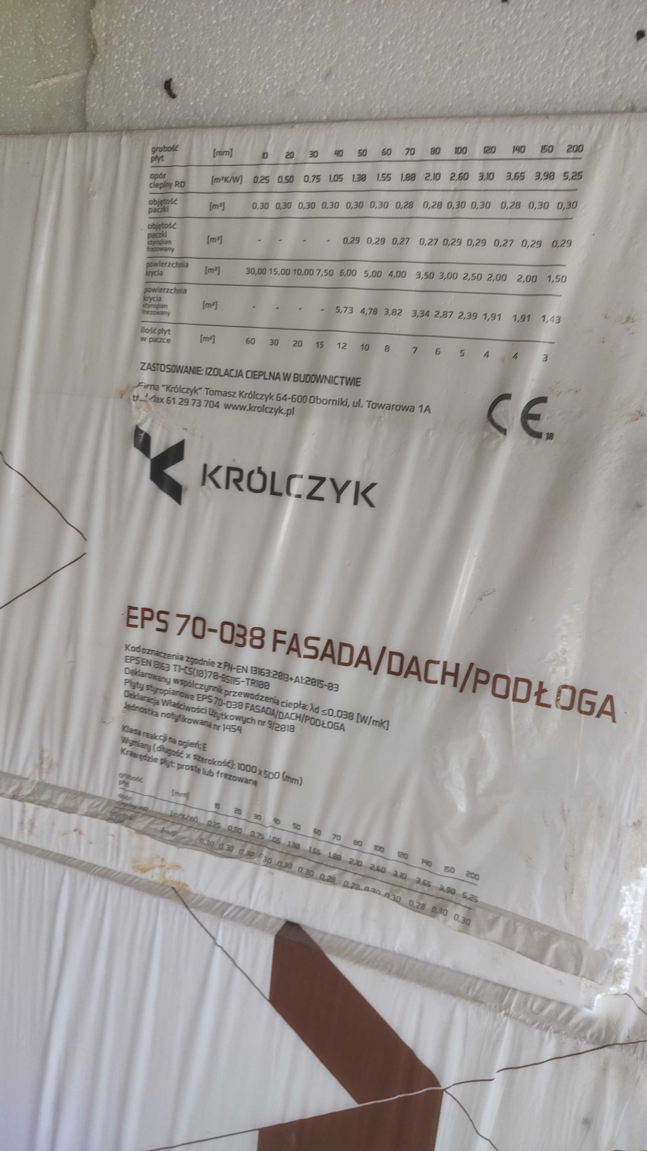 Styropian Królczyk 20 cm EPS 70-038 Fasada/Dach/Podłoga