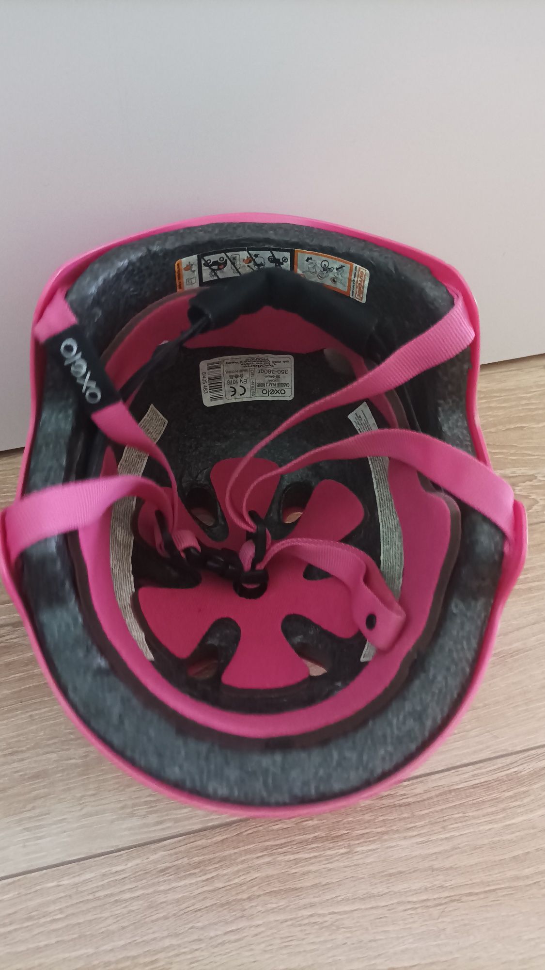 Kask różowy 50-54 cm, Nerka saszetka z pieskami