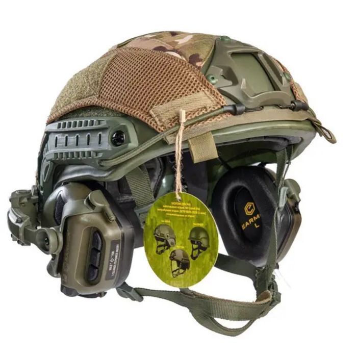 Комплект - Балістичний шолом Fast NTSIIIA олива + Навушники EARMOR M31