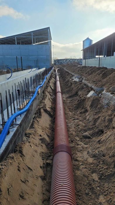 Przyłącza wodociągowego, kanalizacja, wodociągi, niwelacja terenu, wyb