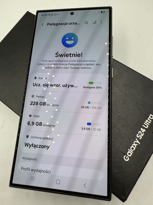 Smartfon Samsung Galaxy S24 Ultra 11/256GB, Bez blokad, stan idealny