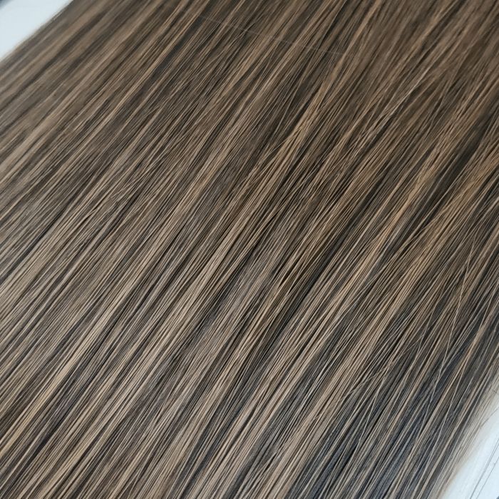 Хвіст темно-русий з рудинкою 55см /штучне пряме волосся/шиньйон