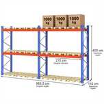Regał magazynowy paletowy STOW 400x110x270 cm 1000kg/mp Zestaw