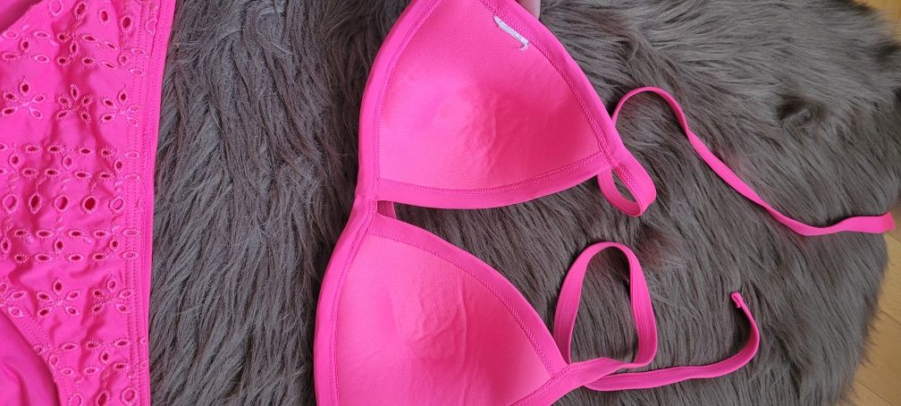 Stroj kapielowy bikini róż neon next