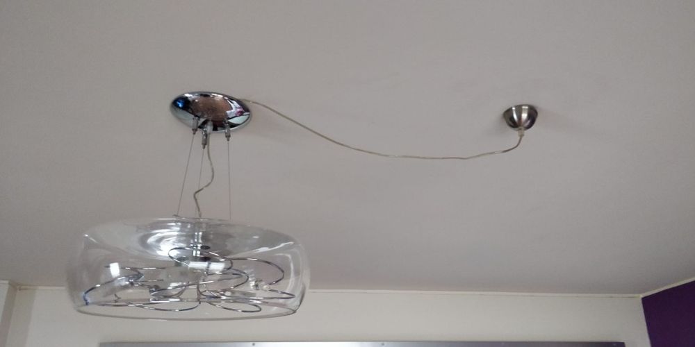 Candeeiro em Vidro e Inox  (exclusivo da Giorgione(italiani)), com 5