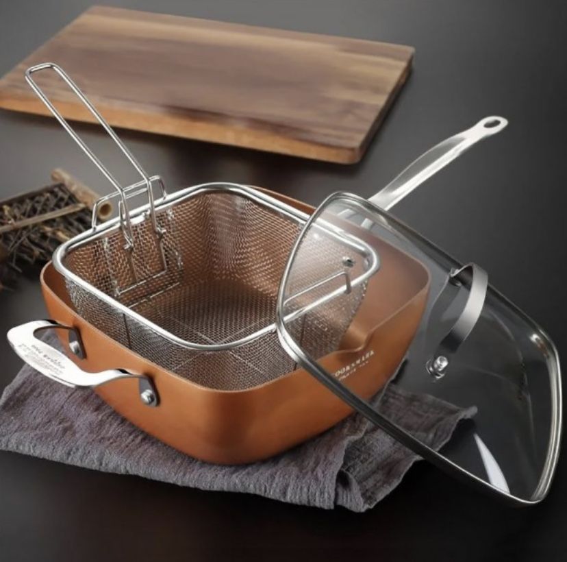 Сковорода с антипригарным покрытием Copper cook deep square pan