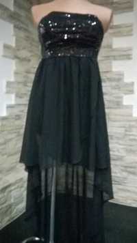 Sukienka czarna z cekinami- sylewstra , studniówka