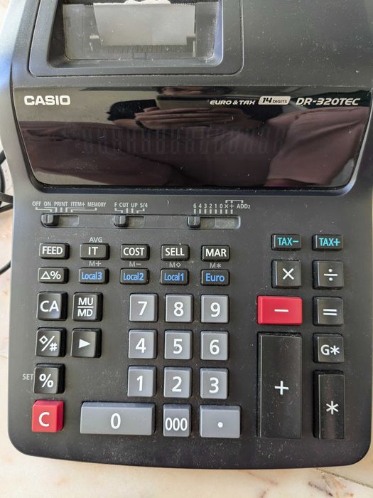 Máquina de calcular Casio de rolo, Mod. DR-320 TEC