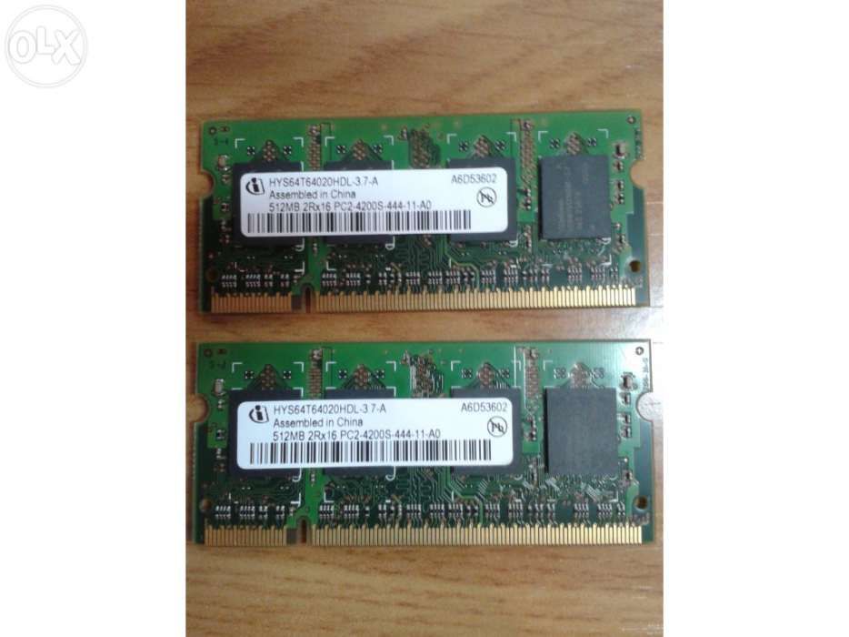 Conjunto de Memórias SODIMM (Portatéis) Infineon 2x512MB RAM 4200S