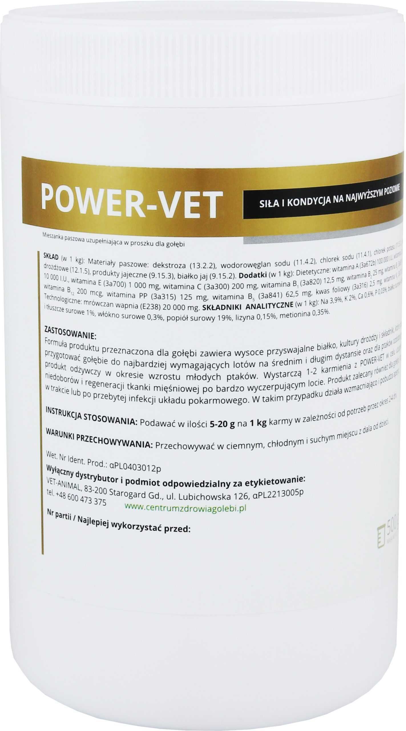 POWER-VET – średnie i długie loty 500g