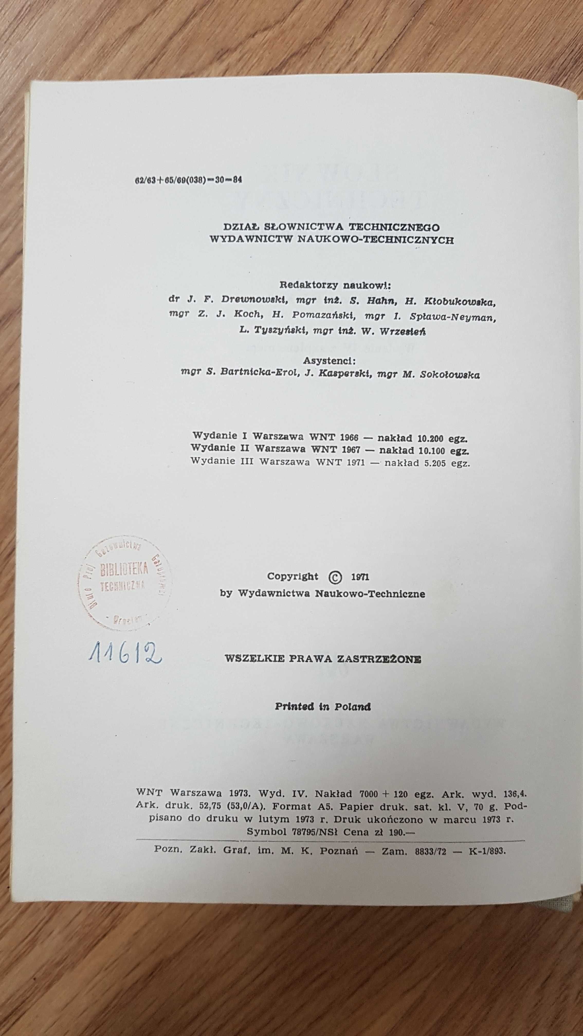Słownik techniczny niemiecko-polski 1971