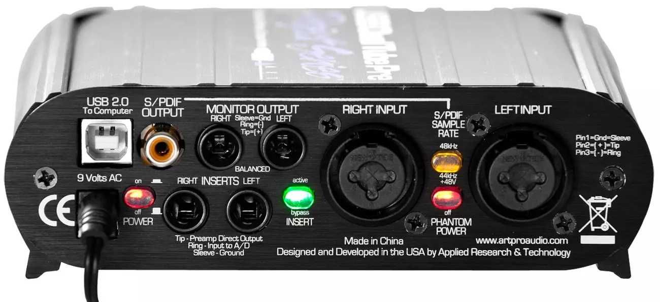 ART USB DUALTUBE PRE Lampowy interfejs USB