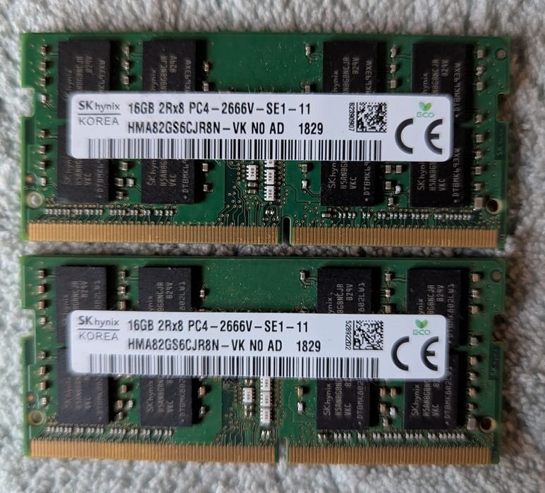 Пам'ять для ноутбука DDR4 SK hynix 16Gb 32GB 2666Mhz