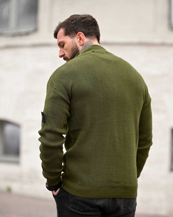 Кофта Стон Айленд Олива Кофта Stone Island Black Халф Зип