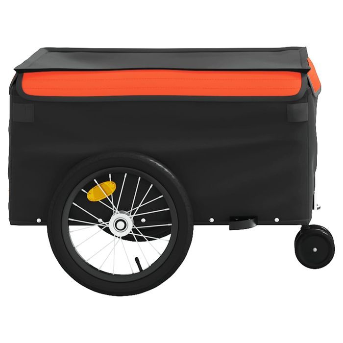 vidaXL Przyczepka rowerowa, czarno-pomarańczowa, 45 kg, żelazo