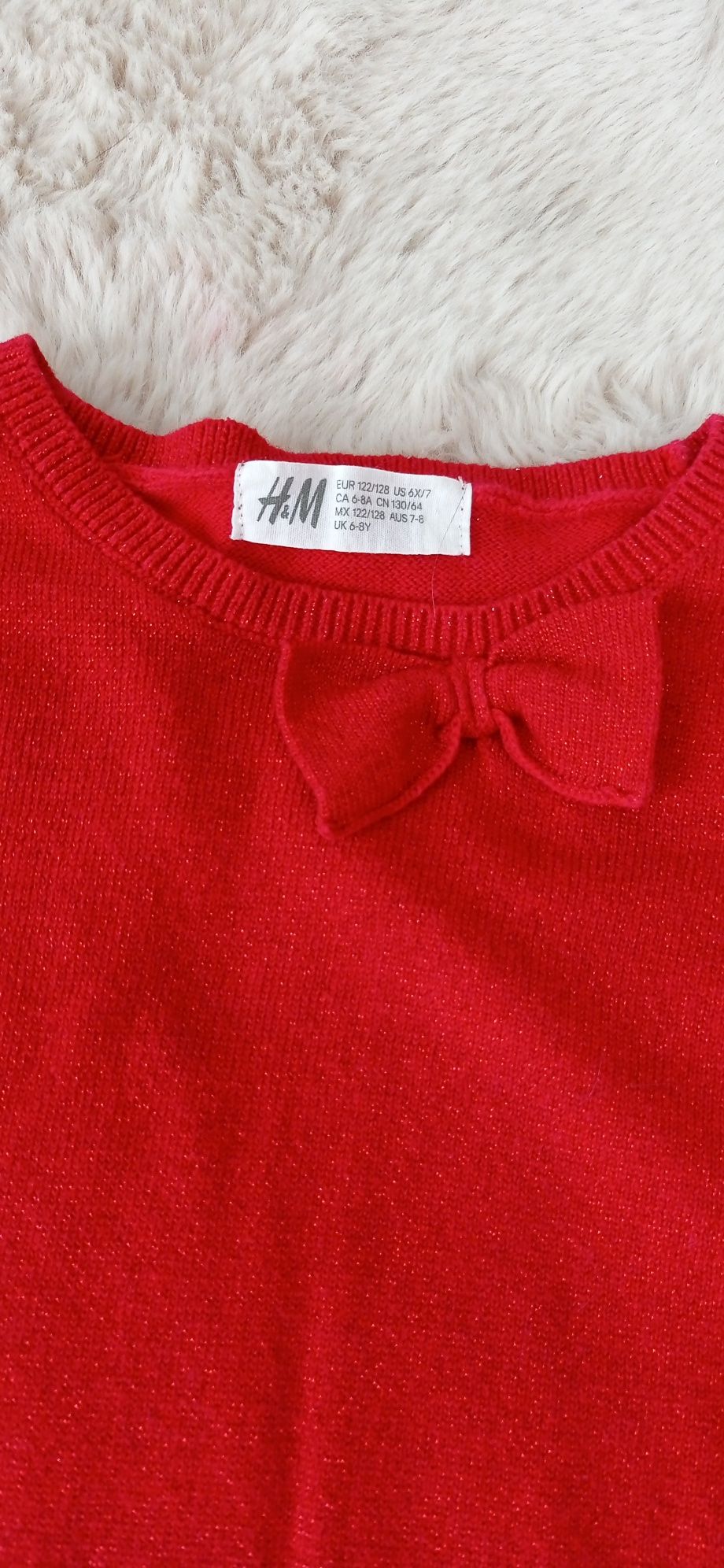 sweterek sweter błyszcząca nitka święta h&M 122-128