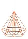 Candeeiro de teto suspenso cor cobre/rose gold