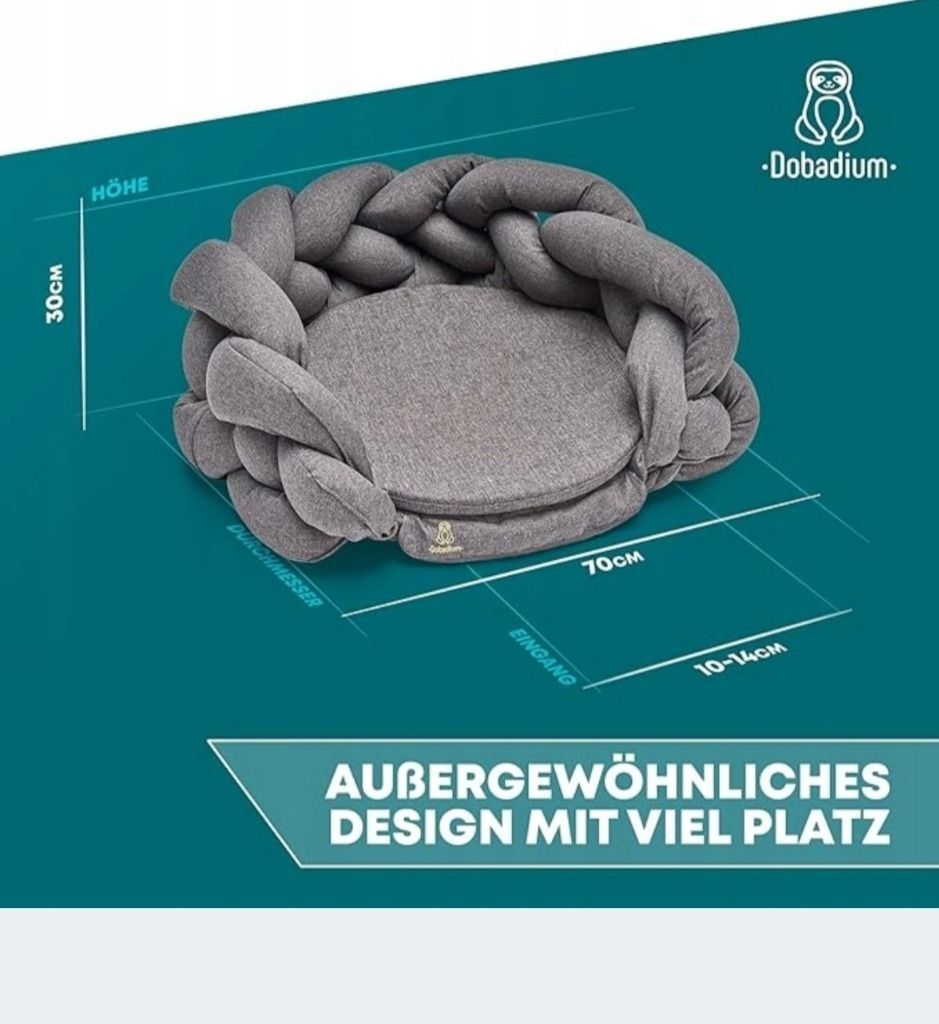 Szare Legowisko Dla Psa|70X30Cm| Ergonomiczny Materac|Ortopedyczne