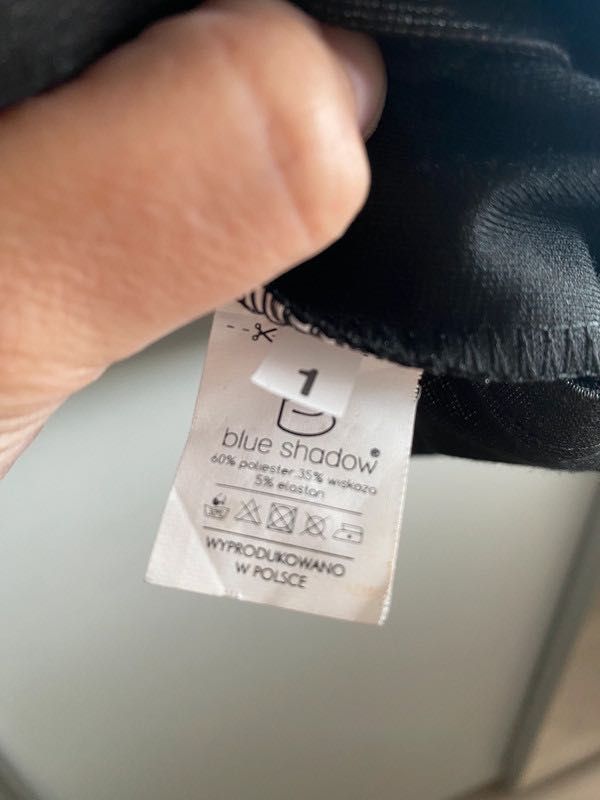 Tunika sukienka srebrno-czarna błyszcząca Blue shadow Oversize