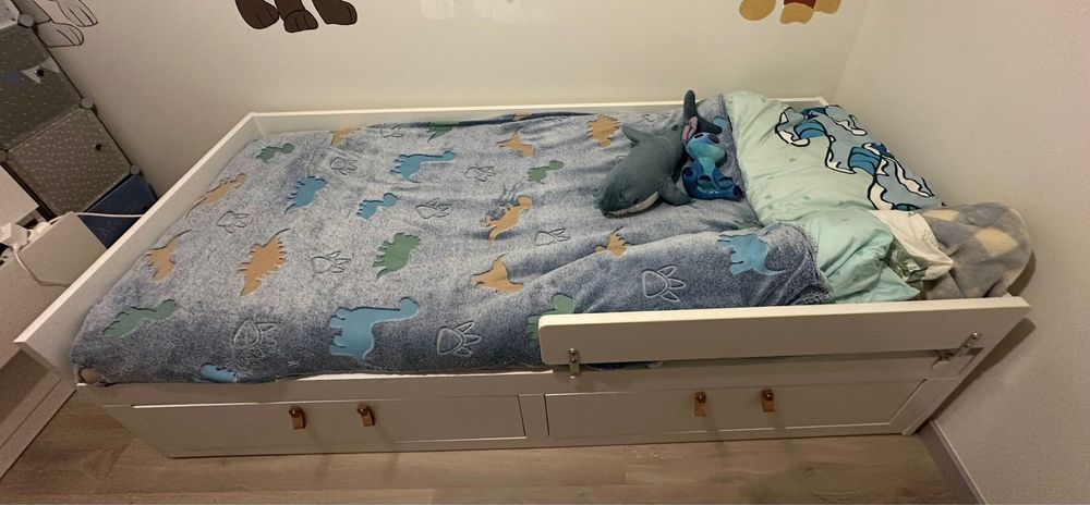 Cama BRIMNES solteiro/casal com arrumação