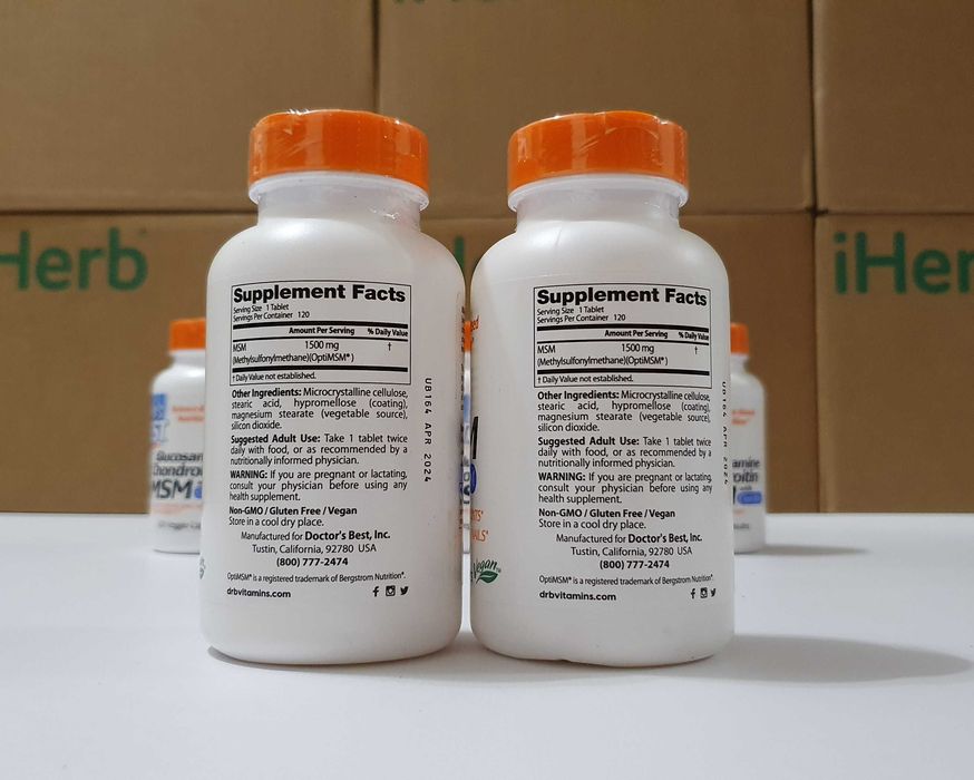 Doctor's Best, МСМ с OptiMSM (сера), 1500 мг, 120 таблеток. MSM