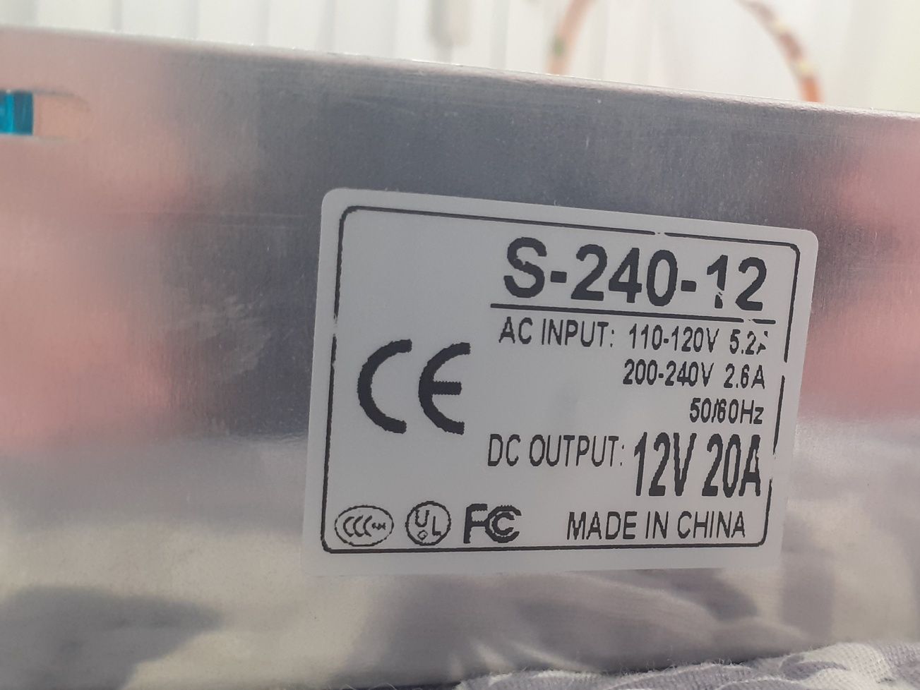 Zasilacz impulsowy transformator S/240/12 12v20A 240 W 12 V  plus led