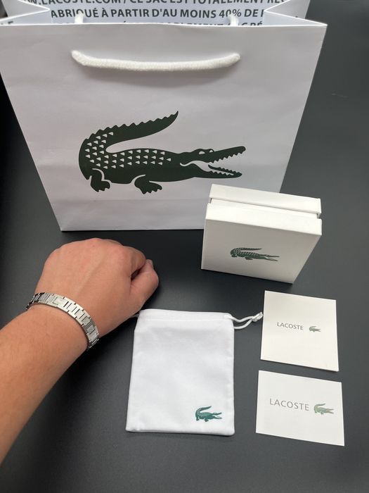 Bransoleta Meska Lacoste Metropole Nowa Srebrna